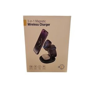 3 in 1 Magnetic Wireless Charger for Smart Phone, Watch and Earphones 15W Fast